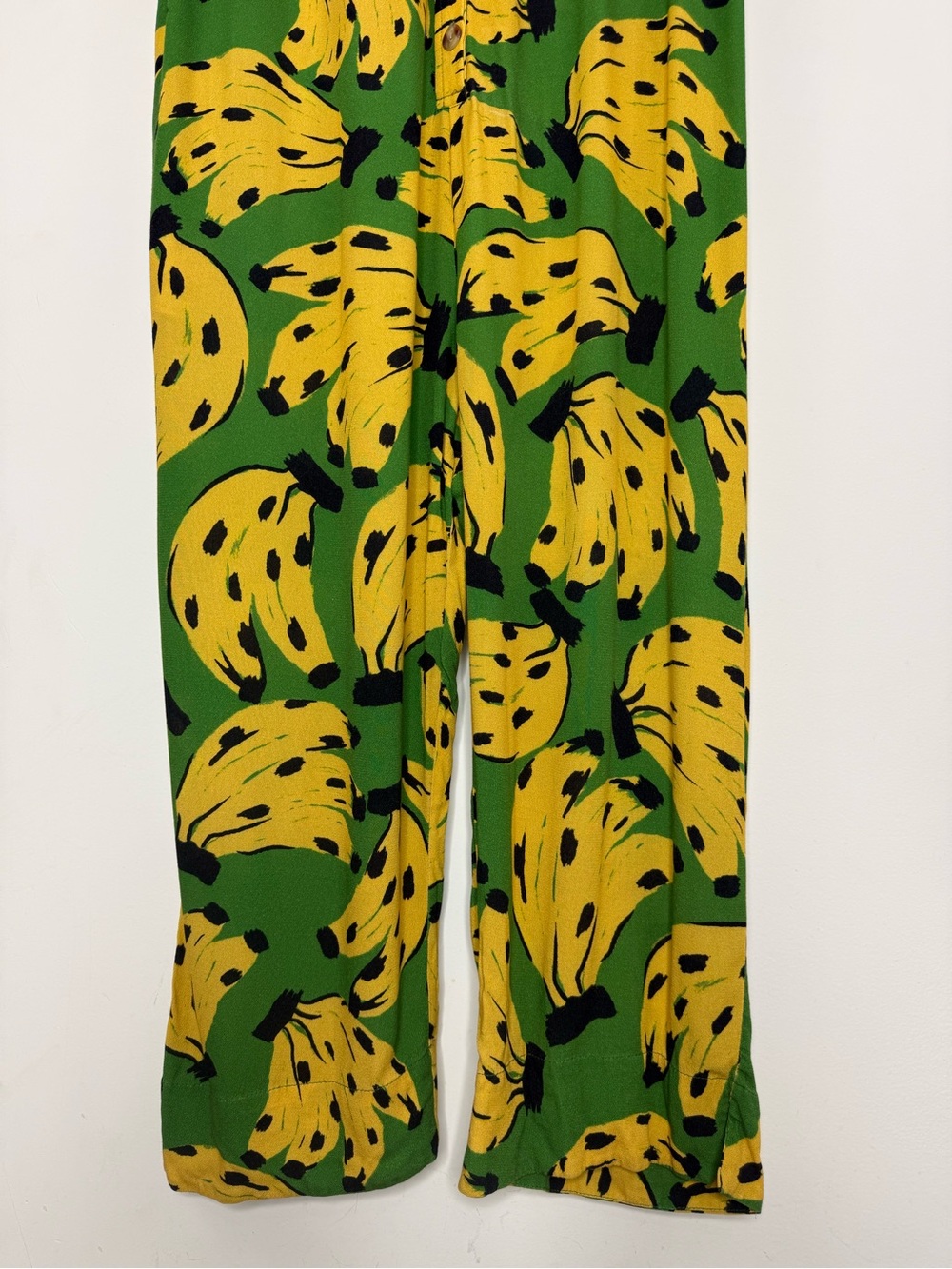 Farm Rio Bossa Banana Jumpsuit Size M Novelty Print Green Tropical Vacation RARE - Picture 9 of 16